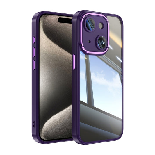 For iPhone 14 Acrylic Hybrid TPU Armor Shockproof Phone Case(Purple) - iPhone 14 Cases by buy2fix | Online Shopping UK | buy2fix