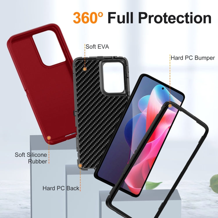 For Motorola Moto G Play 5G 2024 Life Waterproof Rugged PC + Silicone Phone Case(Red + Black) - Motorola Cases by buy2fix | Online Shopping UK | buy2fix