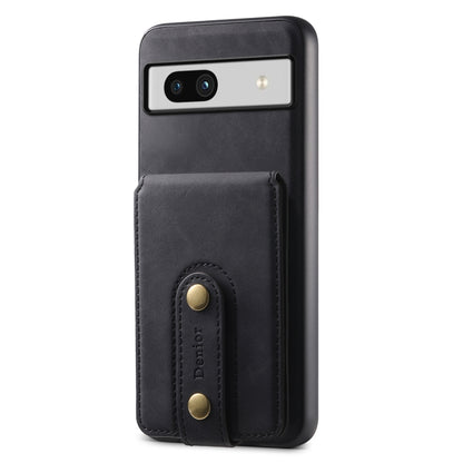 For Google Pixel 7a Denior D14 NK Retro Pattern MagSafe Magnetic Card Holder Leather Phone Case(Black) - Google Cases by Denior | Online Shopping UK | buy2fix