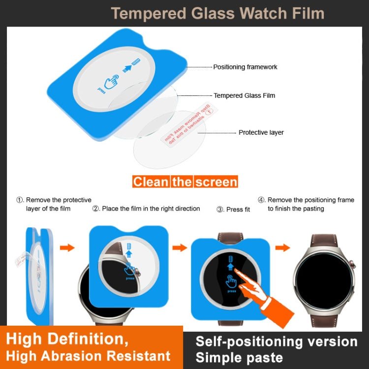 For Samsung Galaxy Watch4 40mm IMAK Tempered Glass Watch Protective Film Self-contained Positioning Version - Screen Protector by imak | Online Shopping UK | buy2fix