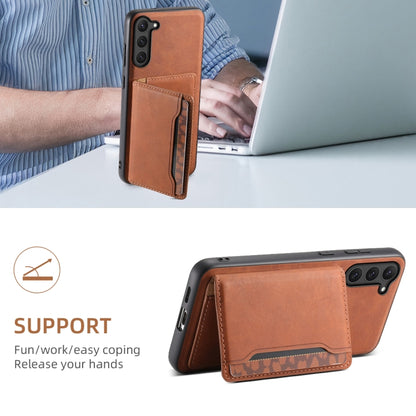 For Samsung Galaxy S23 5G Denior D13 Retro Texture Leather MagSafe Card Bag Phone Case(Brown) - Galaxy S23 5G Cases by Denior | Online Shopping UK | buy2fix