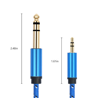 3662-3662BK 3.5mm Male to 6.35mm Male Stereo Amplifier Audio Cable, Length:3m(Blue) - Microphone Audio Cable & Connector by buy2fix | Online Shopping UK | buy2fix