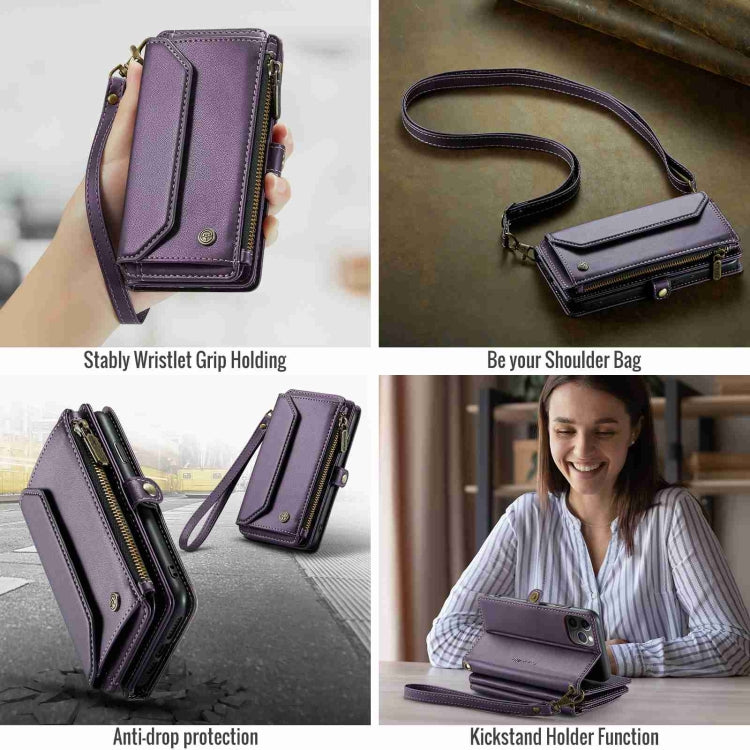 For iPhone 11 Pro Max CaseMe C36 Card Slots Zipper Wallet RFID Anti-theft Leather Phone Case(Purple) - iPhone 11 Pro Max Cases by CaseMe | Online Shopping UK | buy2fix