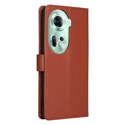 For OPPO Reno11 5G Global Multifunctional Horizontal Flip Leather Phone Case with Three Card Slot(Brown) - Reno11 Cases by buy2fix | Online Shopping UK | buy2fix