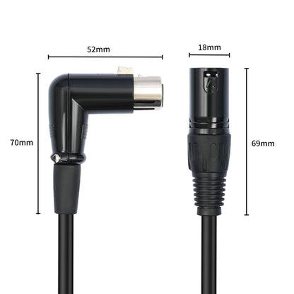XK041L XLR 3pin Straight Male to Elbow Female Audio Cable, Length:10m(Black) - Microphone Audio Cable & Connector by buy2fix | Online Shopping UK | buy2fix