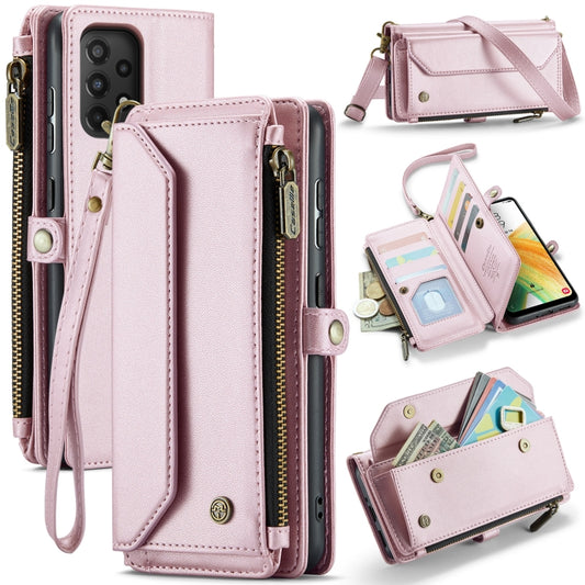 For Samsung Galaxy A33 5G CaseMe C36 Card Slots Zipper Wallet RFID Anti-theft Leather Phone Case(Pink) - Galaxy Phone Cases by CaseMe | Online Shopping UK | buy2fix