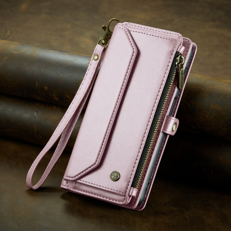 For Samsung Galaxy S23 5G CaseMe C36 Card Slots Zipper Wallet RFID Anti-theft Leather Phone Case(Pink) - Galaxy S23 5G Cases by CaseMe | Online Shopping UK | buy2fix