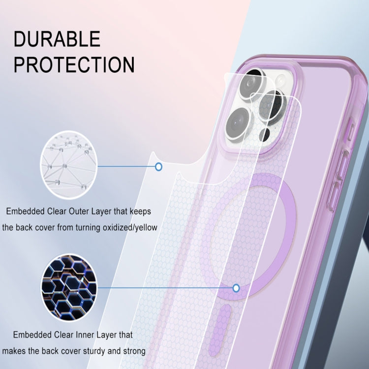 For iPhone 15 Pro Colorful MagSafe Magnetic PC + TPU Phone Case(Light Purple) - iPhone 15 Pro Cases by buy2fix | Online Shopping UK | buy2fix