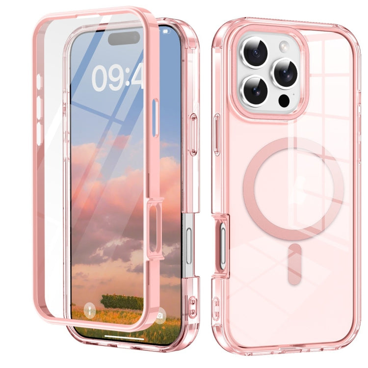 For iPhone 16 Pro Max Colorful MagSafe Magnetic PC Hybrid TPU Phone Case(Pink) - iPhone 16 Pro Max Cases by buy2fix | Online Shopping UK | buy2fix