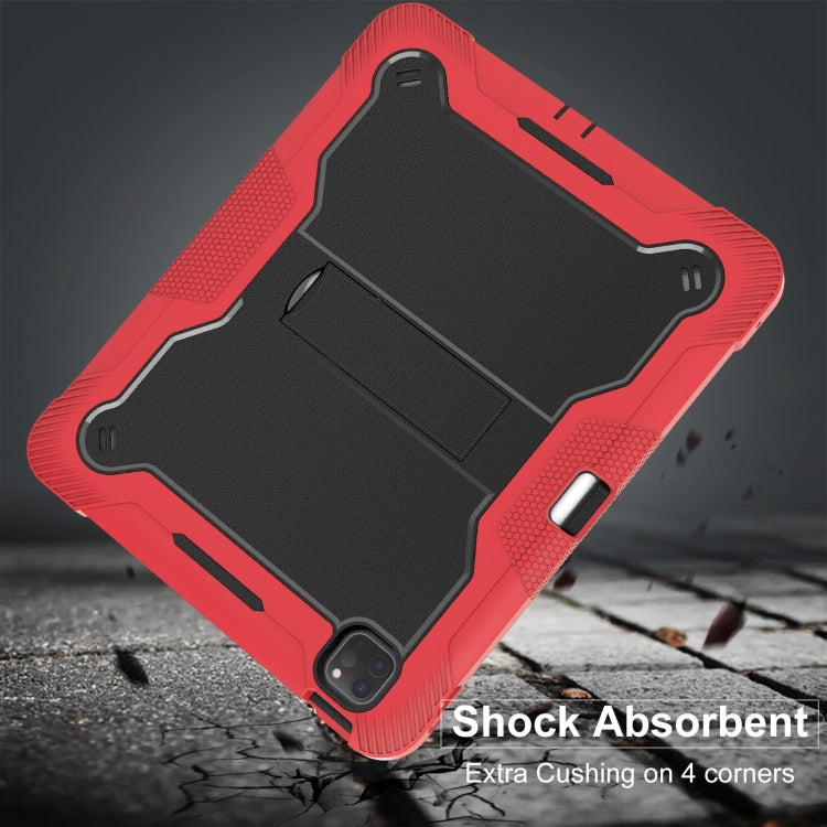 For iPad Pro 13 2024 Shockproof Silicone Hybrid PC Tablet Case with Holder(Black + Red) - iPad Pro 13 2024 Cases by buy2fix | Online Shopping UK | buy2fix