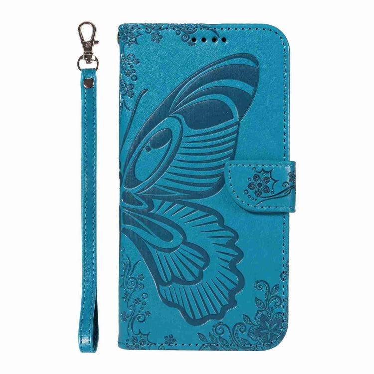 For Sony Xperia 1 VI 2024 Swallowtail Butterfly Embossed Leather Phone Case(Blue) - Sony Cases by buy2fix | Online Shopping UK | buy2fix