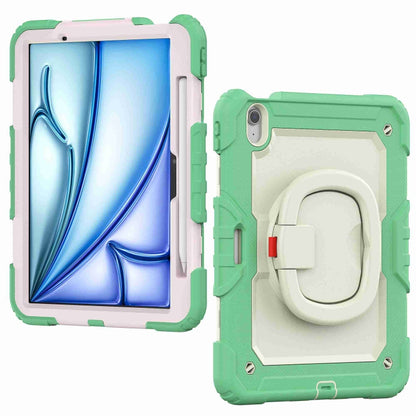 For iPad Air 11 2024 Handle Silicone Hydric PC Tablet Case with Shoulder Strap(Light Green) - iPad Air 11 2024 Cases by buy2fix | Online Shopping UK | buy2fix