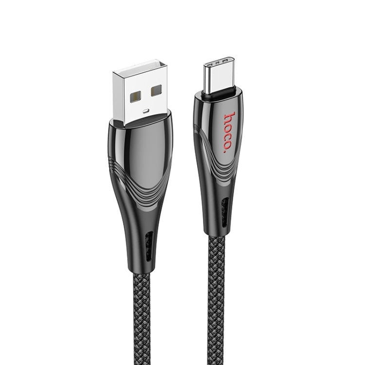 hoco U133 Type-C / USB-C to USB-A Braided Charging Data Cable, Length:1.2m(Black) - USB-C & Type-C Cable by hoco | Online Shopping UK | buy2fix