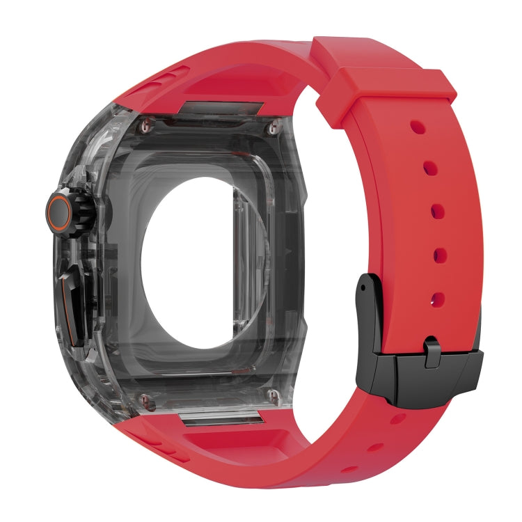 For Apple Watch Ultra 2 49mm Modified PC Hybrid TPU Watch Case Band(Red Clear Black) - Watch Bands by buy2fix | Online Shopping UK | buy2fix