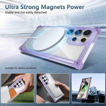 For Samsung Galaxy S22+ 5G Transparent MagSafe Magnetic Phone Case(Purple) - Galaxy S22+ 5G Cases by buy2fix | Online Shopping UK | buy2fix