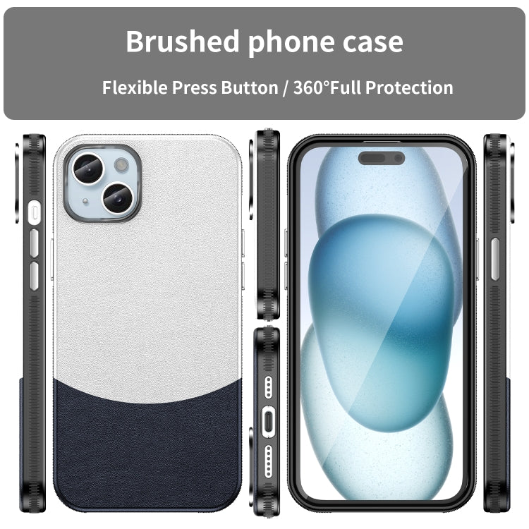 For iPhone 16 Plus Leather Texture MagSafe Magnetic TPU + PC Phone Case(Dark Blue) - iPhone 16 Plus Cases by buy2fix | Online Shopping UK | buy2fix