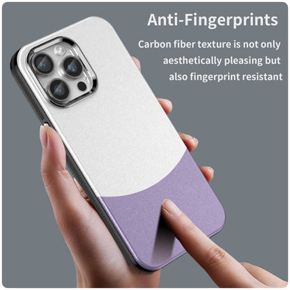 For iPhone 16 Pro Max Leather Texture MagSafe Magnetic TPU + PC Phone Case(Light Purple) - iPhone 16 Pro Max Cases by buy2fix | Online Shopping UK | buy2fix