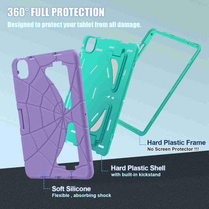 For iPad Air 11 2024 Silicone + PC Shockproof Protective Tablet Case(Purple Mint Green) - iPad Air 11 2024 Cases by buy2fix | Online Shopping UK | buy2fix