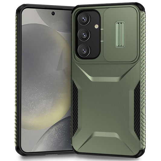 For Samsung Galaxy S25+ 5G / S24+ 5G Sliding Camshield Phone Case(Alpine Green) - Galaxy S24+ 5G Cases by buy2fix | Online Shopping UK | buy2fix