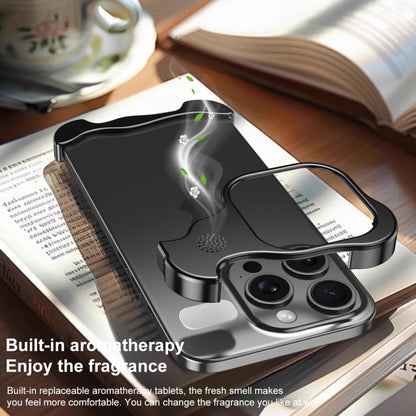 For iPhone 16 Pro Aromatherapy Alloy Frameless Phone Case(Black) - iPhone 16 Pro Cases by buy2fix | Online Shopping UK | buy2fix