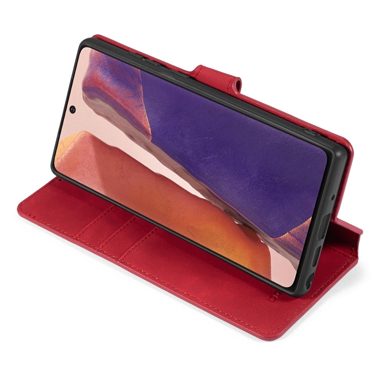 For Samsung Galaxy Note20 DG.MING Retro Oil Side Horizontal Flip Case with Holder & Card Slots & Wallet(Red) - Galaxy Note20 Cases by DG.MING | Online Shopping UK | buy2fix