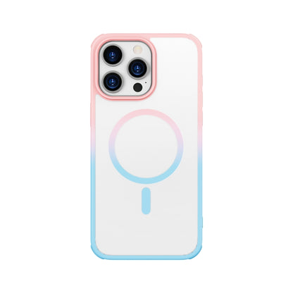 For iPhone 15 Pro Max Colorful MagSafe PC + TPU Phone Case(Pink Blue) - iPhone 15 Pro Max Cases by buy2fix | Online Shopping UK | buy2fix