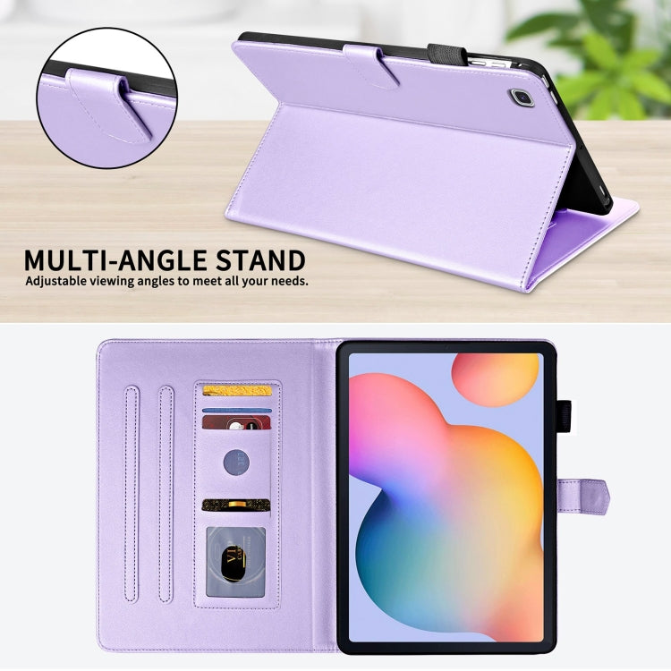 For Samsung Galaxy Tab S6 Lite 2024 Rhombus Lattice Leather Tablet Case(Purple) - Tab S6 Lite P610 / P615 by buy2fix | Online Shopping UK | buy2fix