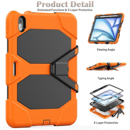 For iPad Air 11 2024 Colorful Silicone Heavy Duty Hybrid PC Tablet Case(Orange) - iPad Air 11 2024 Cases by buy2fix | Online Shopping UK | buy2fix