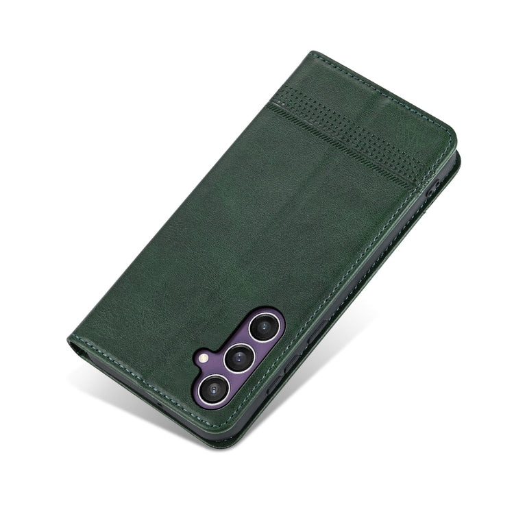 For Samsung Galaxy S24 FE 5G AZNS Magnetic Calf Texture Flip Leather Phone Case(Dark Green) - Galaxy S24 FE 5G Cases by AZNS | Online Shopping UK | buy2fix