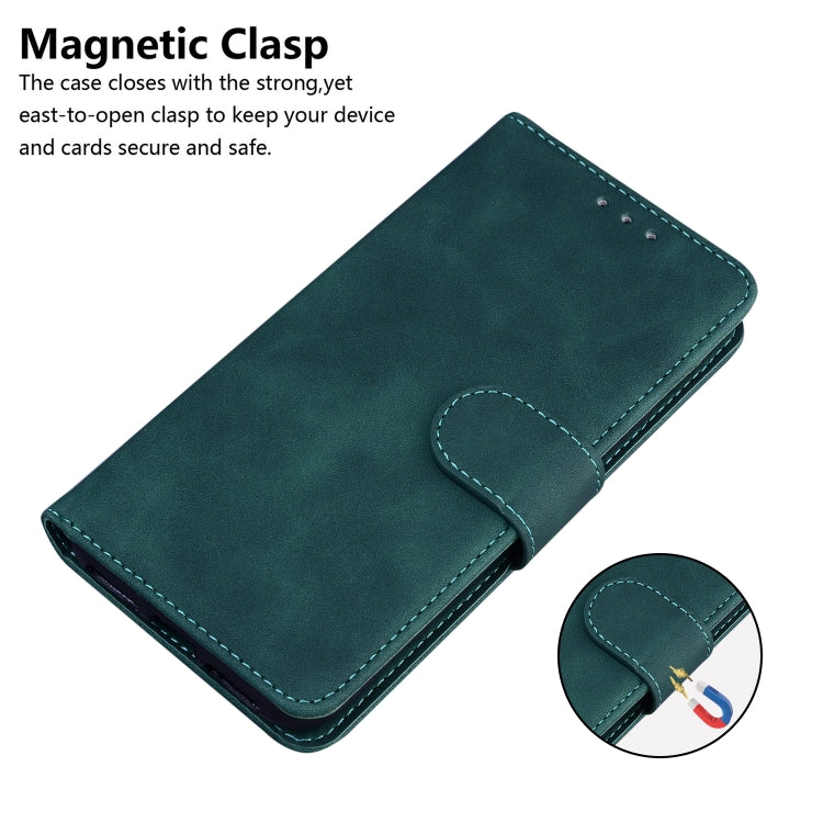 For Xiaomi Redmi K70 / K70 Pro Skin Feel Pure Color Flip Leather Phone Case(Green) - K70 Cases by buy2fix | Online Shopping UK | buy2fix