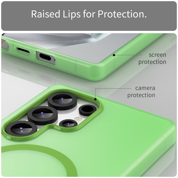 For Samsung Galaxy S25 Ultra MagSafe Frosted Translucent TPU + PC Full Coverage Phone Case(Green) - Galaxy S25 Ultra 5G Cases by buy2fix | Online Shopping UK | buy2fix