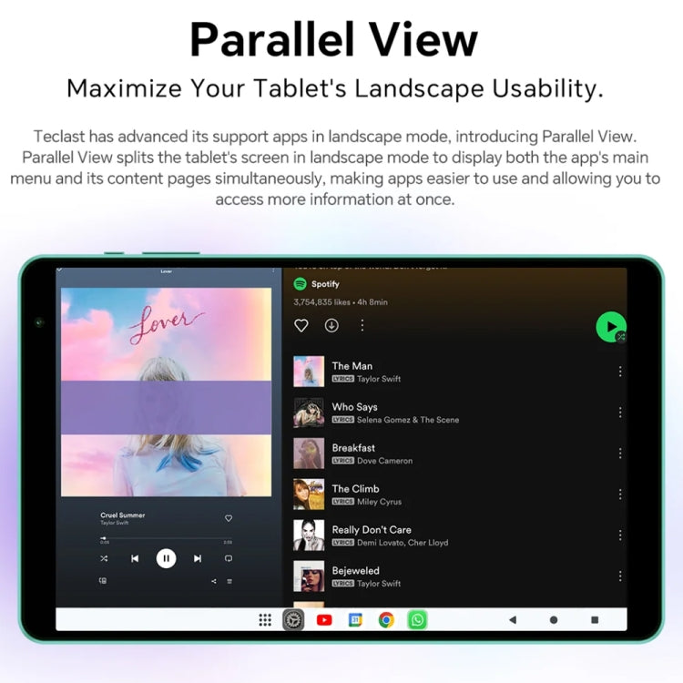 Teclast P85T Tablet PC 8 inch WiFi6, 4GB+64GB,  Android 14 Allwinner A523 Octa Core(Mint Green) - TECLAST by TECLAST | Online Shopping UK | buy2fix
