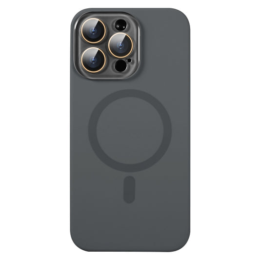 For iPhone 16 Pro Max Liquid Silicone MagSafe Full Coverage Phone Case with Lens Film(Grey) - iPhone 16 Pro Max Cases by buy2fix | Online Shopping UK | buy2fix