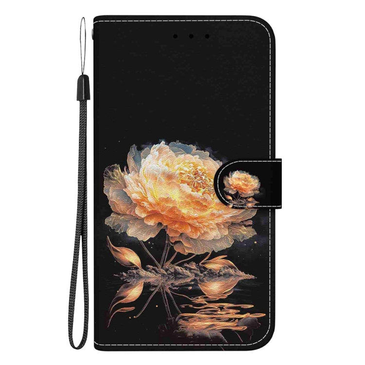 For Samsung Galaxy S25+ 5G Crystal Texture Colored Drawing Leather Phone Case(Gold Peony) - Galaxy S25+ 5G Cases by buy2fix | Online Shopping UK | buy2fix