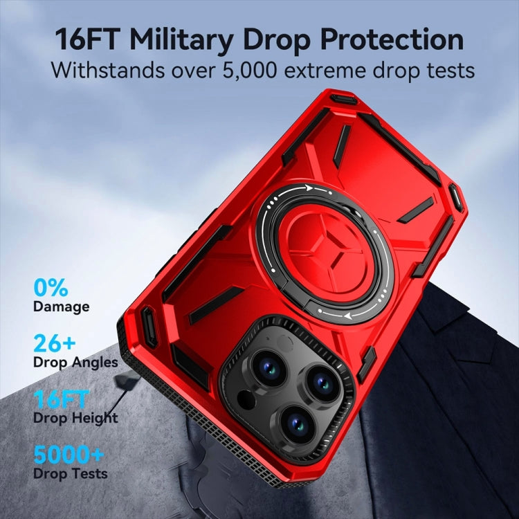 For iPhone 13 Pro Armor II Series MagSafe Magnetic Holder Phone Case(Red) - iPhone 13 Pro Cases by buy2fix | Online Shopping UK | buy2fix