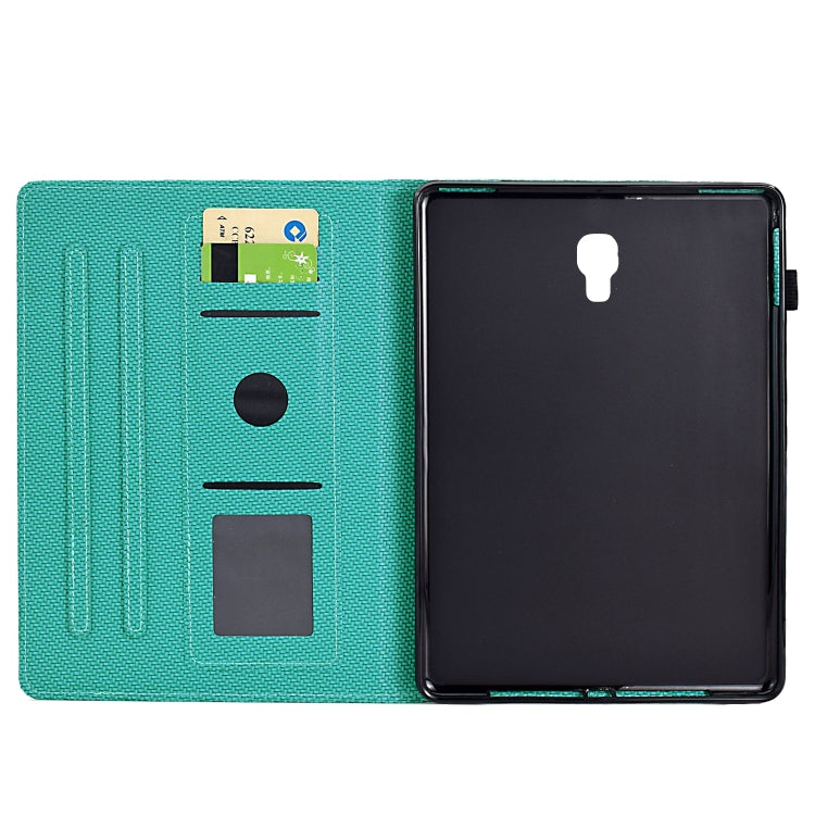 For Samsung Galaxy Tab A 10.5 Solid Color Fiber Texture Smart Tablet Leather Case(Lake Green) - Tab A 10.5 by buy2fix | Online Shopping UK | buy2fix