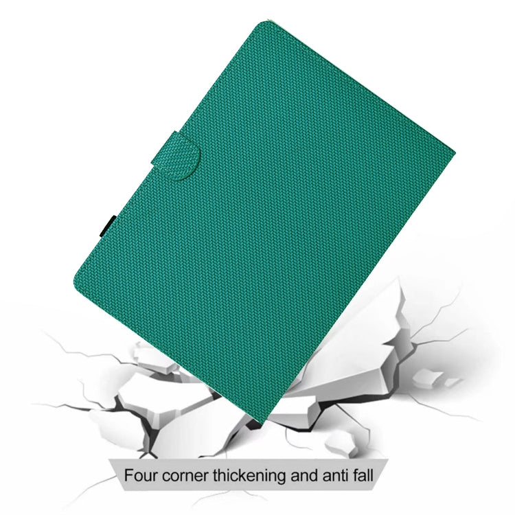 For Samsung Galaxy Tab A 10.5 Solid Color Fiber Texture Smart Tablet Leather Case(Lake Green) - Tab A 10.5 by buy2fix | Online Shopping UK | buy2fix