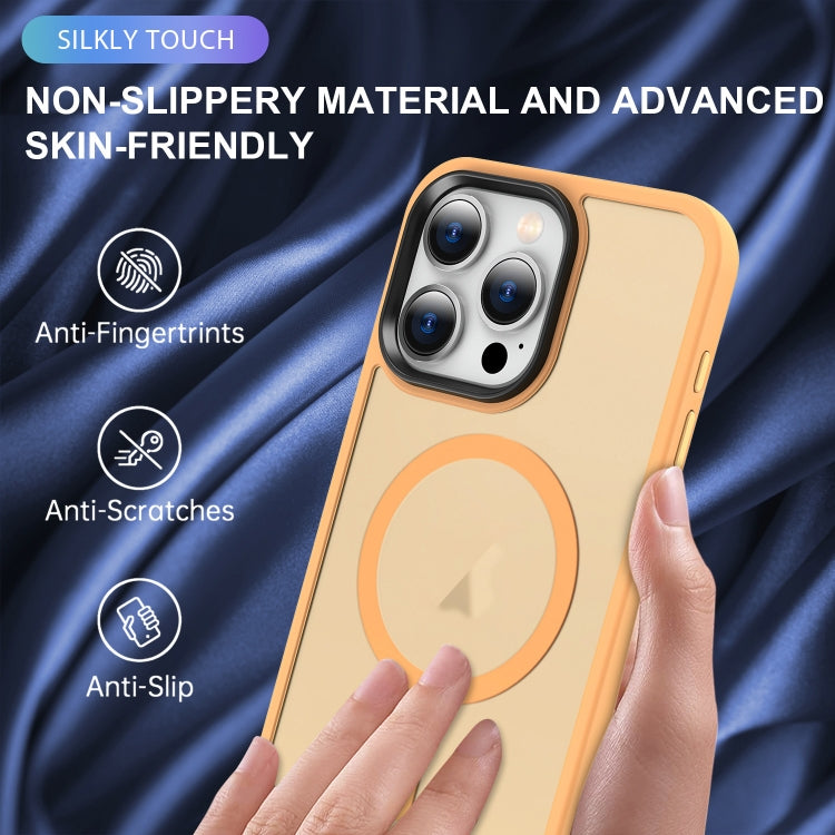 For iPhone 15 Pro Max MagSafe Magnetic Skin Feel Frosted Phone Case(Orange) - iPhone 15 Pro Max Cases by buy2fix | Online Shopping UK | buy2fix