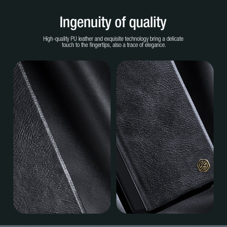 For Samsung Galaxy Z Fold6 5G NILLKIN QIN Series Pro Sliding Camera Cover Design Leather Phone Case(Black) - Galaxy Z Fold6 5G Cases by NILLKIN | Online Shopping UK | buy2fix