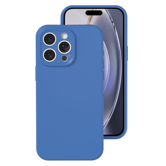 For iPhone 16 Pro Max Precise Hole Liquid Silicone Jelly Color Full Coverage Phone Case(Navy Blue) - iPhone 16 Pro Max Cases by buy2fix | Online Shopping UK | buy2fix