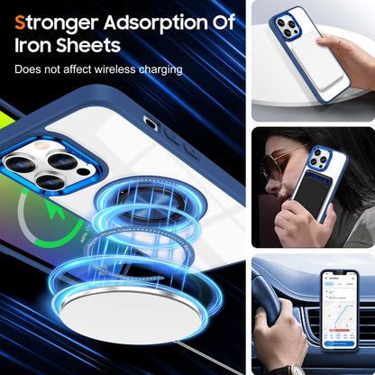 For iPhone 16 Pro Max Magnetic Rotating Ring Holder Phone Case(Dark Blue) - iPhone 16 Pro Max Cases by buy2fix | Online Shopping UK | buy2fix