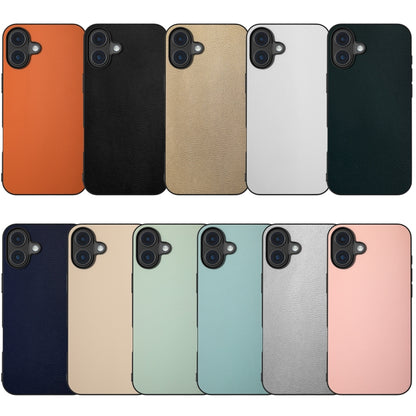 For iPhone 16 Plus PU Leather Black Frame Full Coverage Phone Case(Light Blue) - iPhone 16 Plus Cases by buy2fix | Online Shopping UK | buy2fix