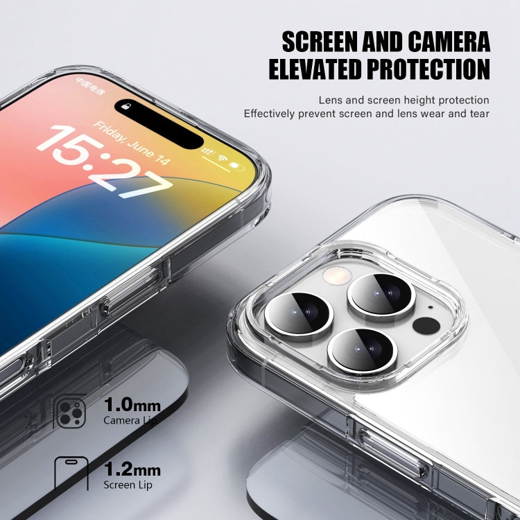 For iPhone 16 Pro Max PC Hybrid TPU Full Coverage Shockproof Phone Case(Transparent) - iPhone 16 Pro Max Cases by buy2fix | Online Shopping UK | buy2fix