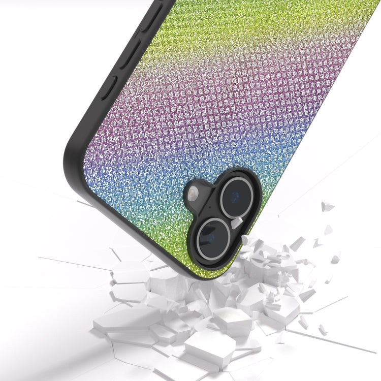 For iPhone 16 Plus Diamond Black Frame Phone Case(Rainbow Diamond) - iPhone 16 Plus Cases by buy2fix | Online Shopping UK | buy2fix