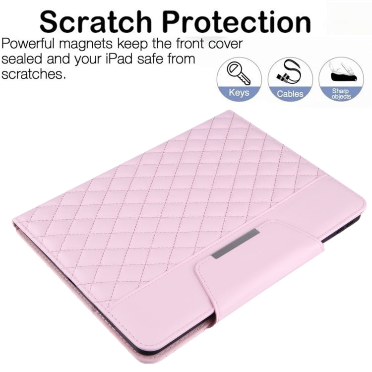 For iPad Pro 11 2024 Checkered Hardware Buckle Leather Smart Tablet Case(Pink) - iPad Pro 11 2024 Cases by buy2fix | Online Shopping UK | buy2fix