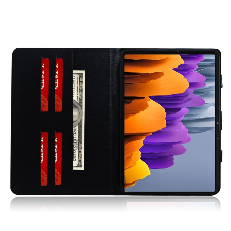 For Samsung Galaxy Tab S7 T870 (2020) 3D Colored Drawing Horizontal Flip Leather Case with Holder & Card Slot & Wallet & Handle(Mysterious Cat) - Other Galaxy Tab PC by buy2fix | Online Shopping UK | buy2fix