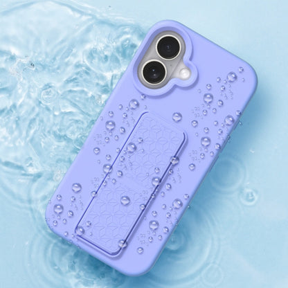 For iPhone 16 Liquid Silicone Holder Phone Case(Sky Blue) - iPhone 16 Cases by buy2fix | Online Shopping UK | buy2fix