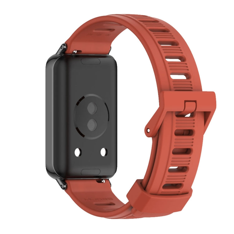 For Honor Band 9 MIJOBS Flat Hole Breathable TPU Watch Band(Orange Black) - Watch Bands by MIJOBS | Online Shopping UK | buy2fix