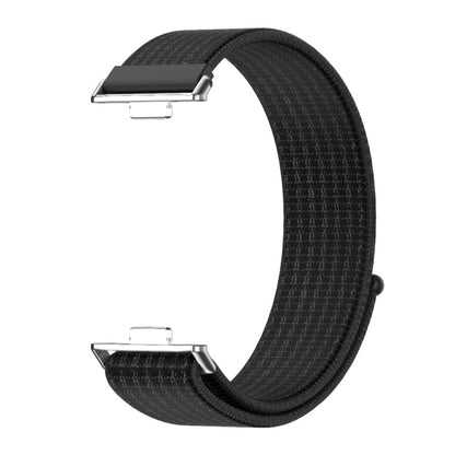 For Huawei Watch Fit3 MIJOBS Breathable Nylon Loop Watch Band(Black Silver) - Watch Bands by MIJOBS | Online Shopping UK | buy2fix