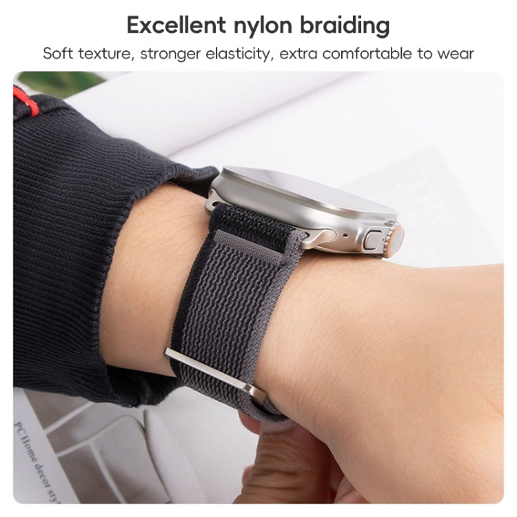 For Apple Watch Ultra 2 49mm Dual-Section Loop Nylon Watch Band(Black Grey) - Watch Bands by buy2fix | Online Shopping UK | buy2fix